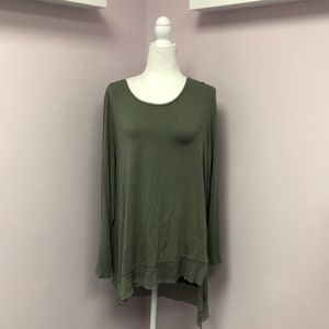 By Chico’s Green sz L Asymmetrical Tunic